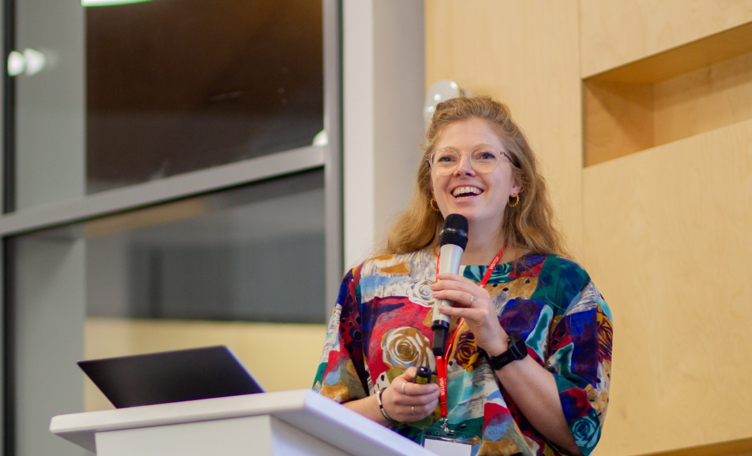 A working group lead presenting